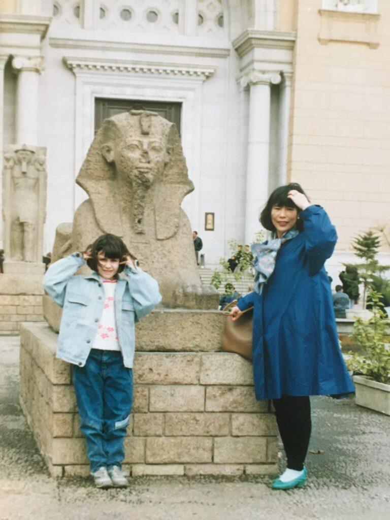 Eleonora as a child in front of the Egyptian Museum in Cairo