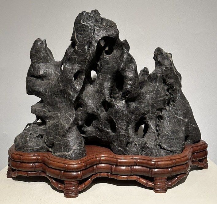 Rock in the Form of a Fantastic Mountain. Qing dynasty, 18th–19th century(?). Black Lingbi limestone.