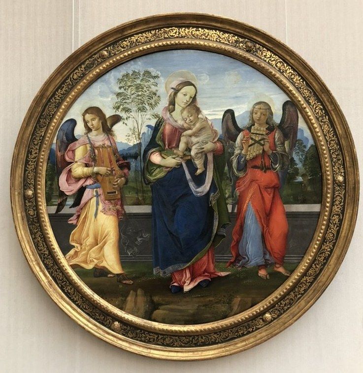 Raffaellino del Garbo (born Florence before 1479, died Florence 1524 or 1527), Mary with the Child and Two Angels Making Music.
